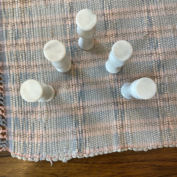Vintage Set of 5 Marble Mini Bud Vases White - Picture 4 of 6